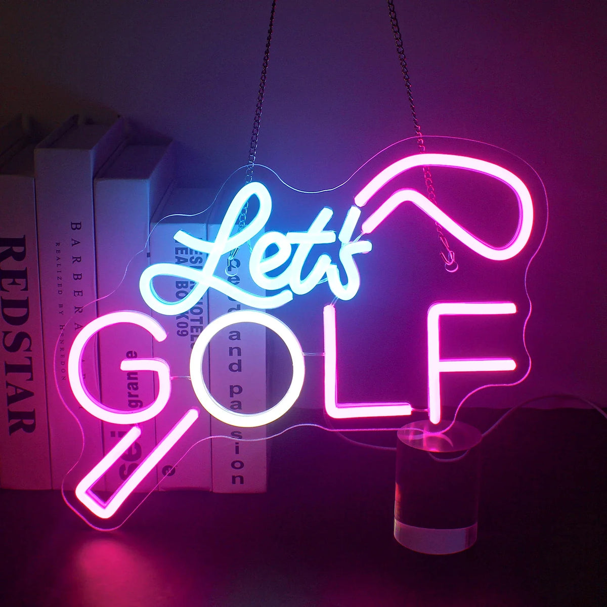 Enseigne néon LED USB 5 V Let's Golf