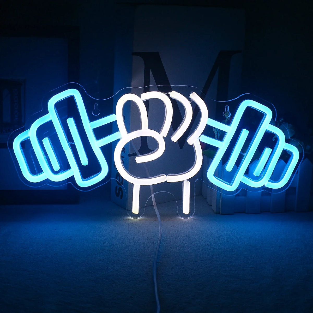 Barbell Weightlifting 5V USB LED neon sign – Style-C 35x16cm