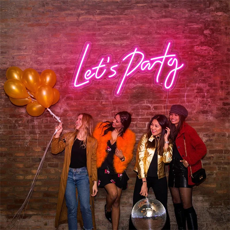 Let's Party 5V USB LED neon sign