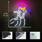 Enseigne néon LED USB 5 V Canard cow-boy