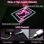 Playing Cards Lady Body 5V USB LED neon sign