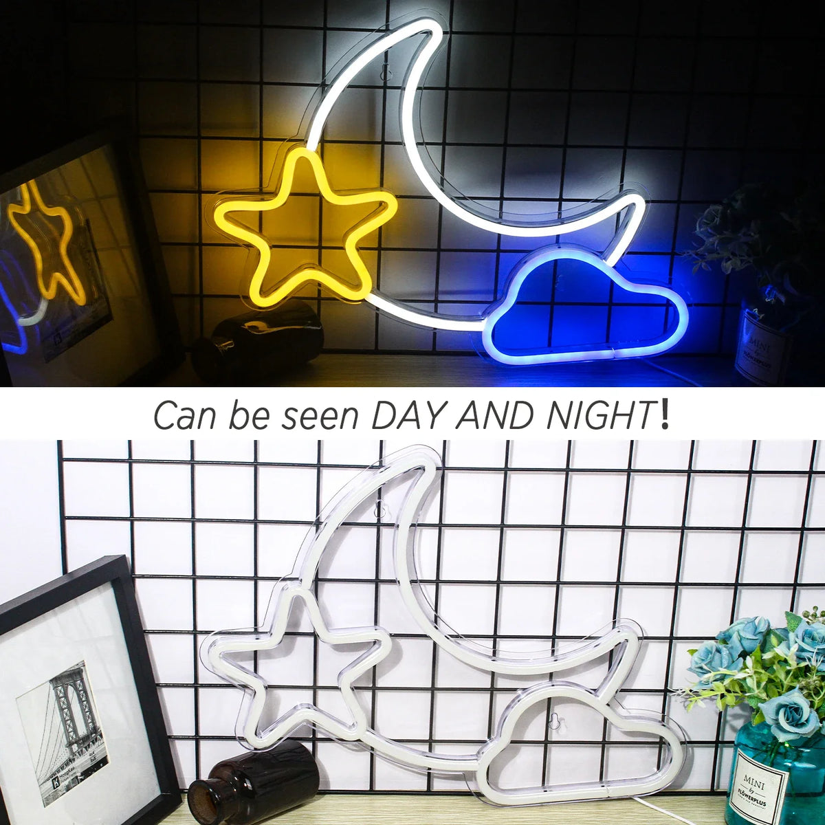 Moon Star 5V USB LED neon sign