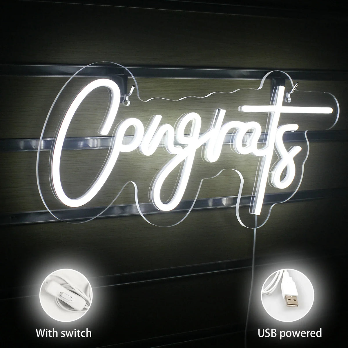 Congrats 5V USB LED neon sign
