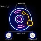 Enseigne néon LED USB 5 V Disque vinyle