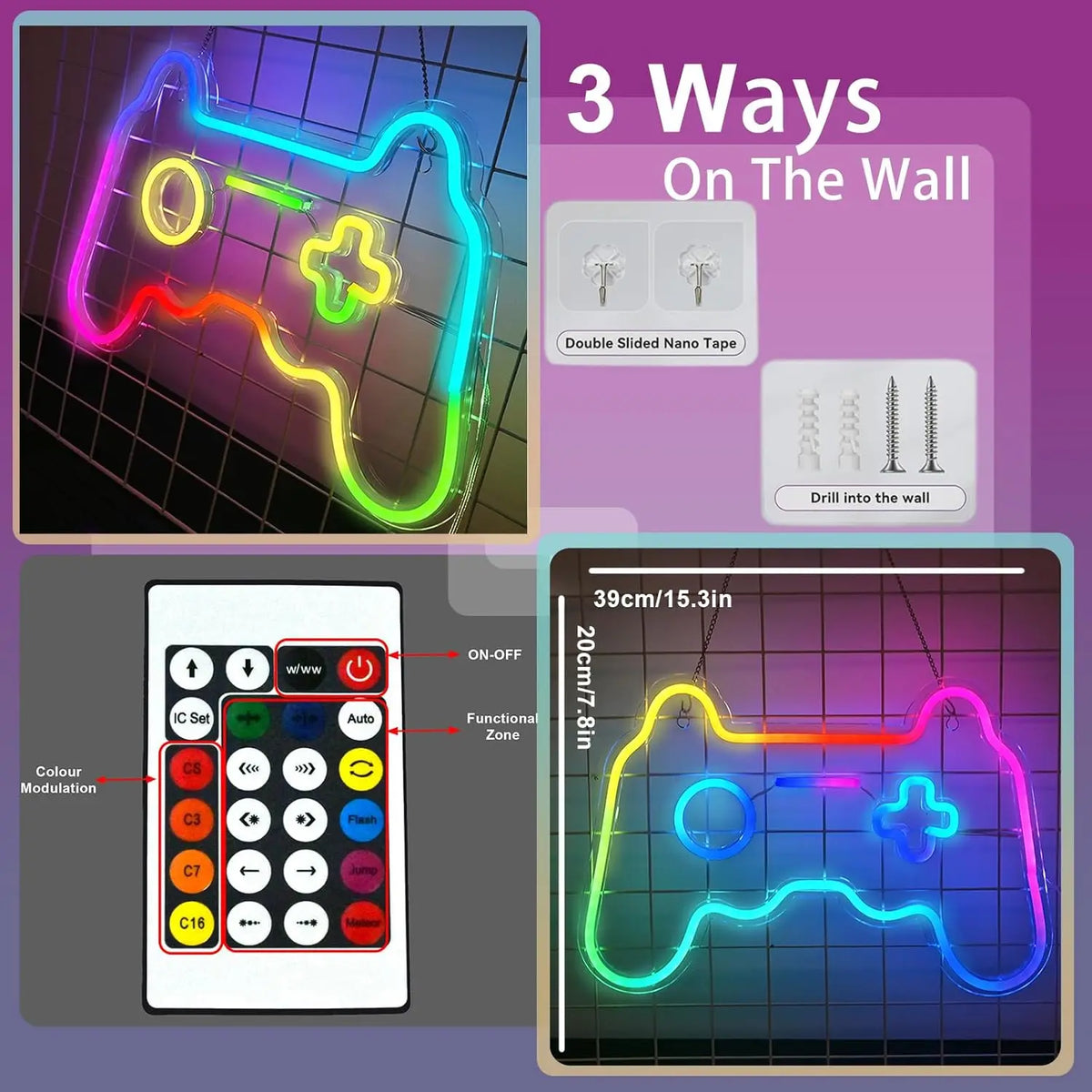Gaming 5V USB LED neon sign