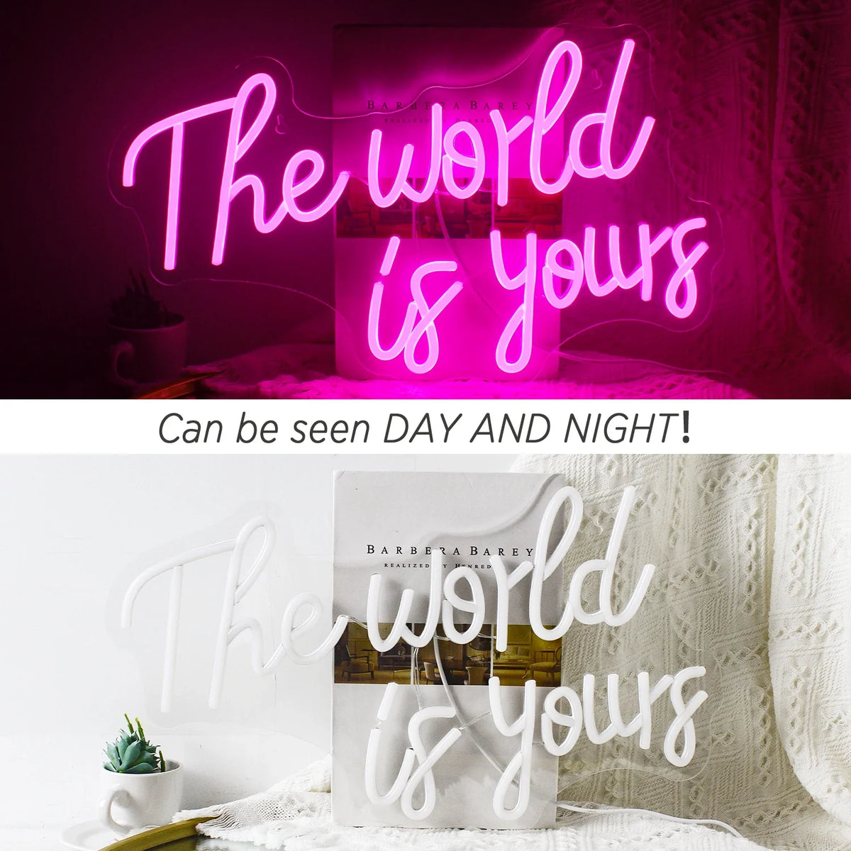 Enseigne néon LED USB 5 V The World Is Yours