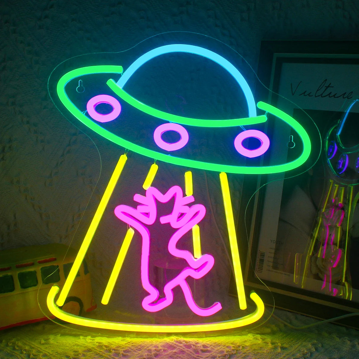 Spaceship 5V USB LED neon sign