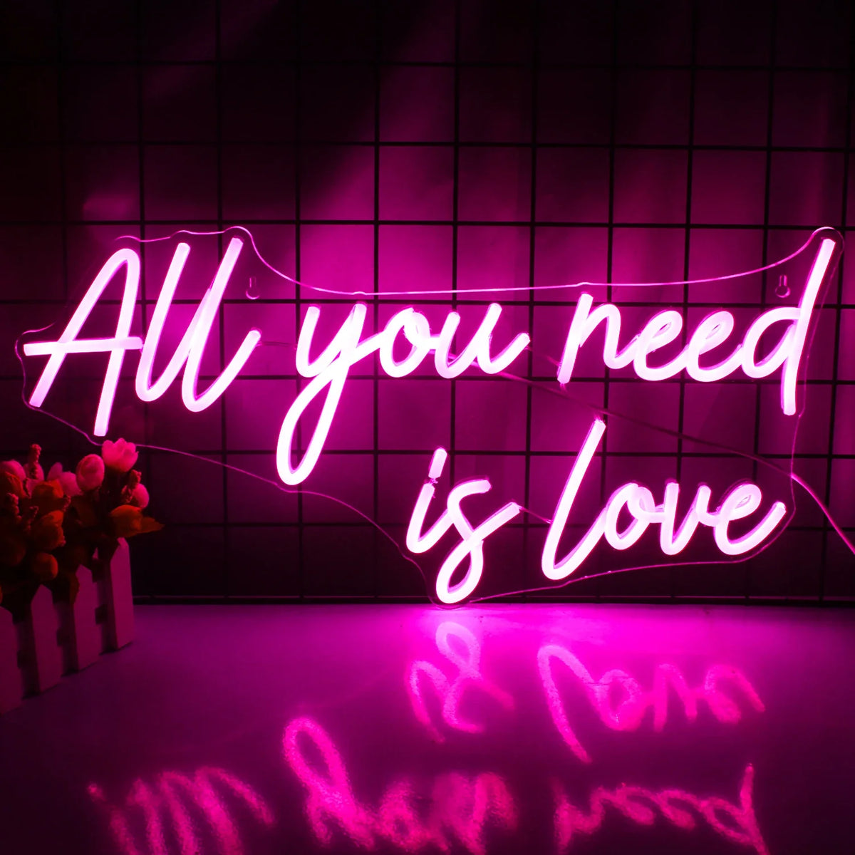 All You Need is Love 5V USB LED neon sign – Pink 42x23cm