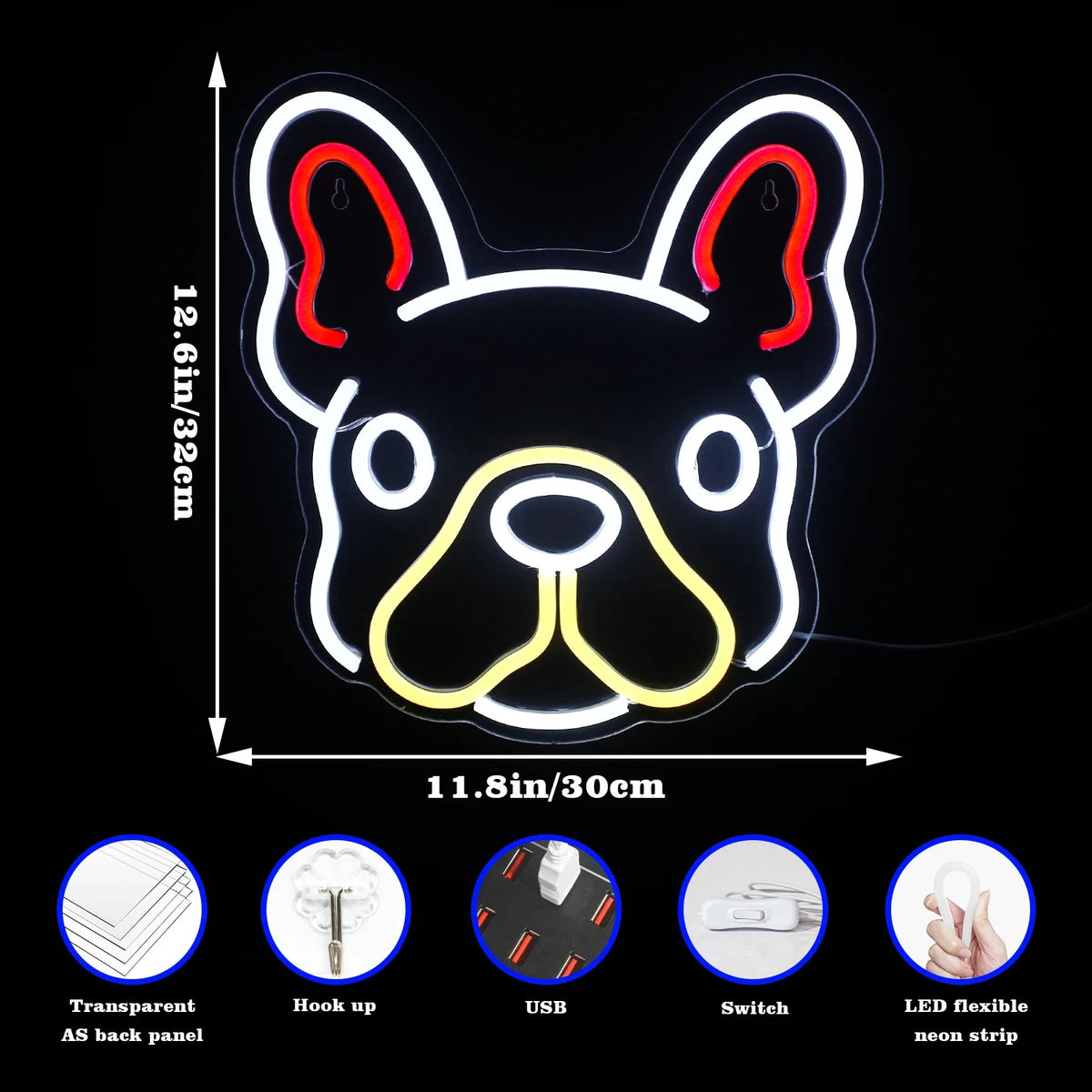 Cute Dog 5V USB LED neon sign