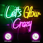 Let's Glow Crazy 5V USB LED neon sign