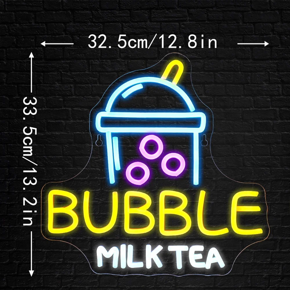 Bubble Milk Tea 5V USB LED neon sign