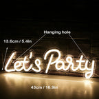 Let's Party 5V USB LED neon sign