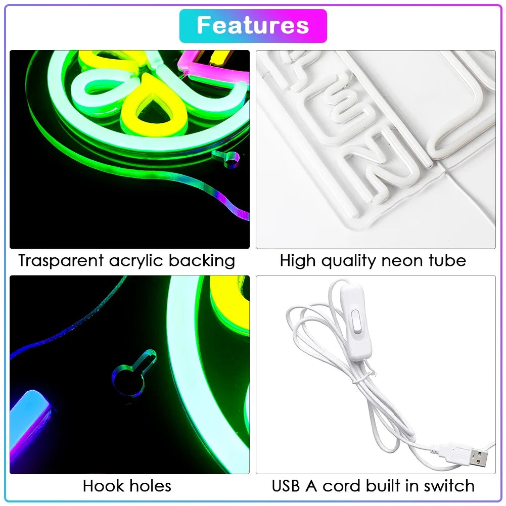 Enseigne néon LED USB 5 V Cocktails Open