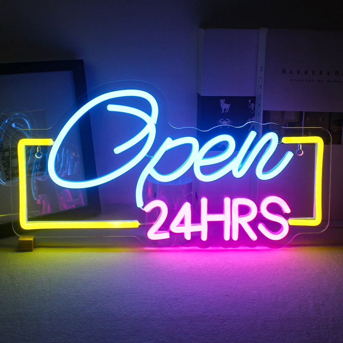 24HRS Open 5V USB LED neon sign – 40x21cm