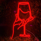 Red Wine Glass 5V USB LED neon sign – Red