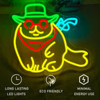 Cowboy Cat 5V USB LED neon sign