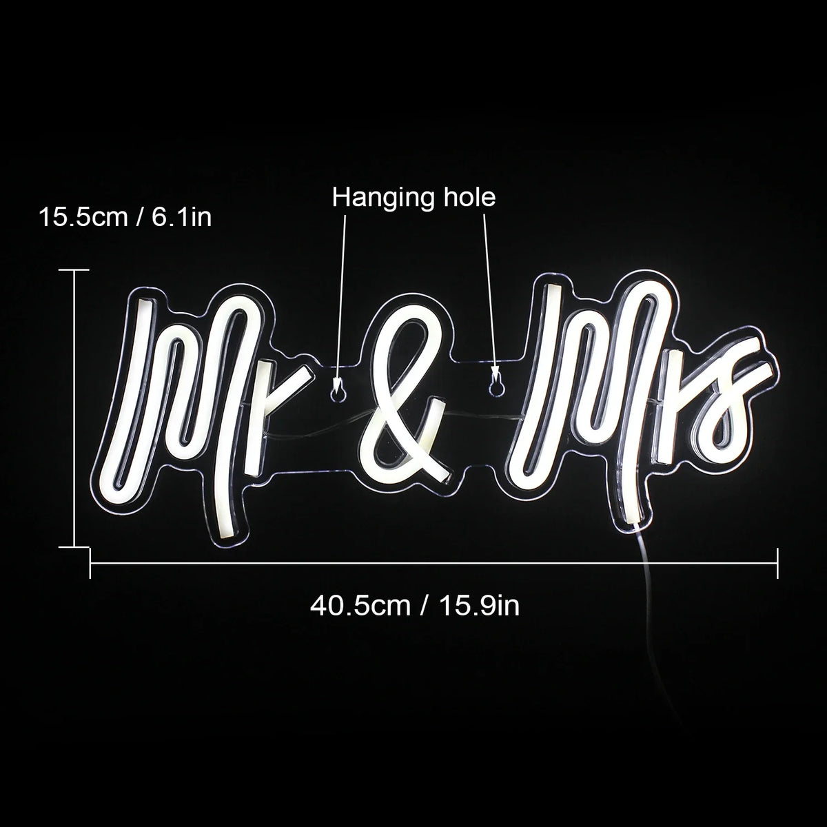Mr & Mrs 5V USB LED neon sign