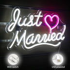 Enseigne néon LED USB 5 V Just Married