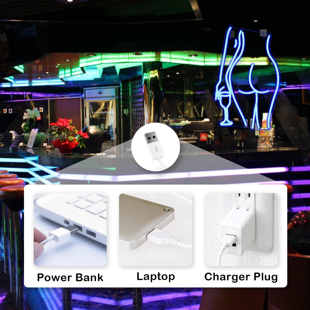 Sexy Lady 5V USB LED neon sign