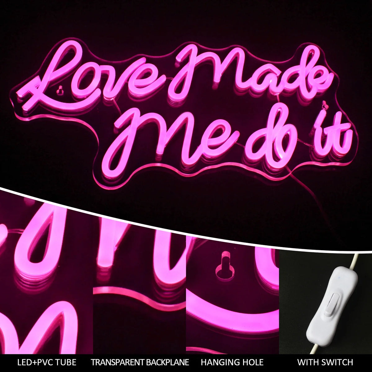 Love Made Me Do It 5V USB LED neon sign