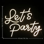 Enseigne néon LED USB 5 V Let's Party