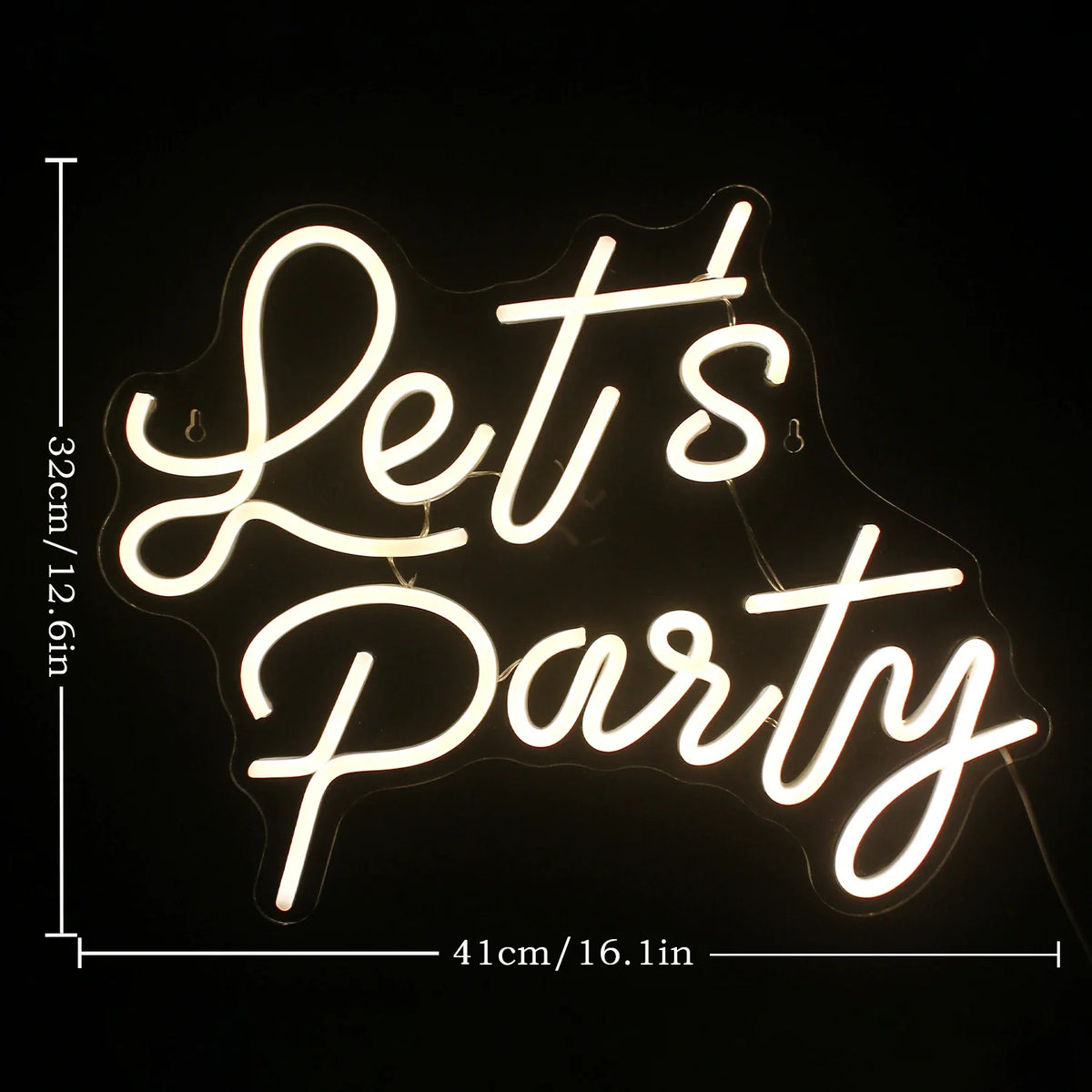 Enseigne néon LED USB 5 V Let's Party