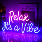 Enseigne néon LED USB 5 V Relax It's a Vibe — multicolore