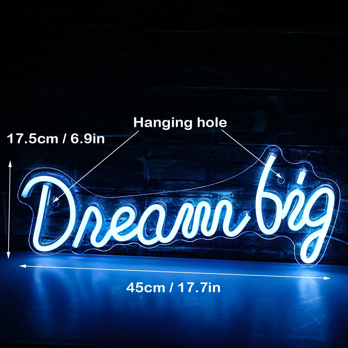 Enseigne néon LED USB 5 V Dream Big