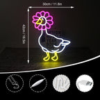 Enseigne néon LED USB 5 V Canard rose et blanc