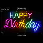 Enseigne néon LED USB 5 V Happy Birthday