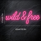 Wild & Free 5V USB LED neon sign