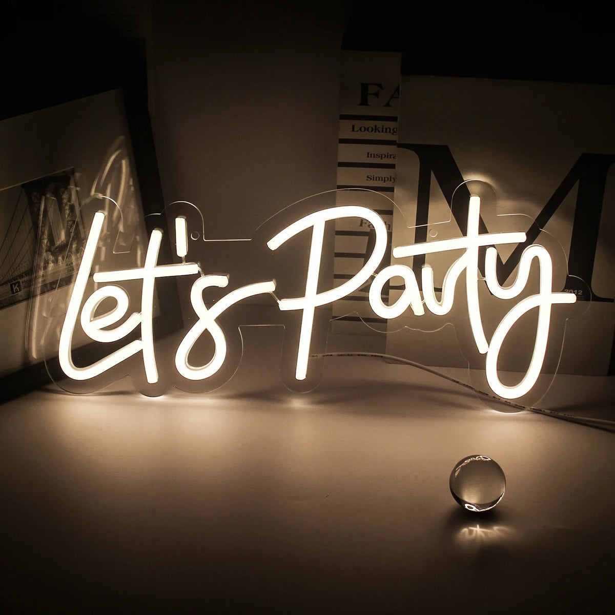 Enseigne néon LED USB 5 V Let's Party