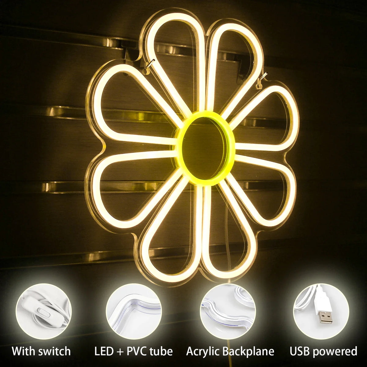 Flower 5V USB LED neon sign