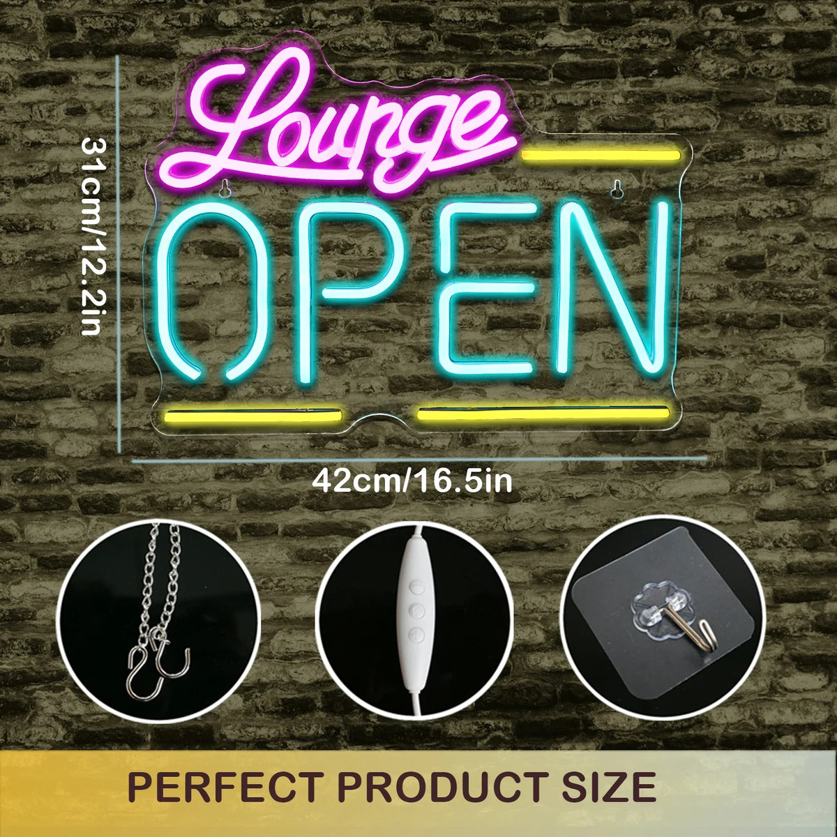 Lounge Open 5V USB LED neon sign