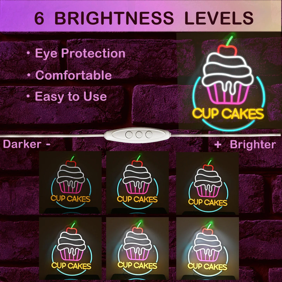 Cupcakes 5V USB LED neon sign