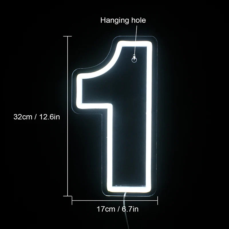 Birthday 0–9 Digital Numbers 5V USB LED neon sign – 1