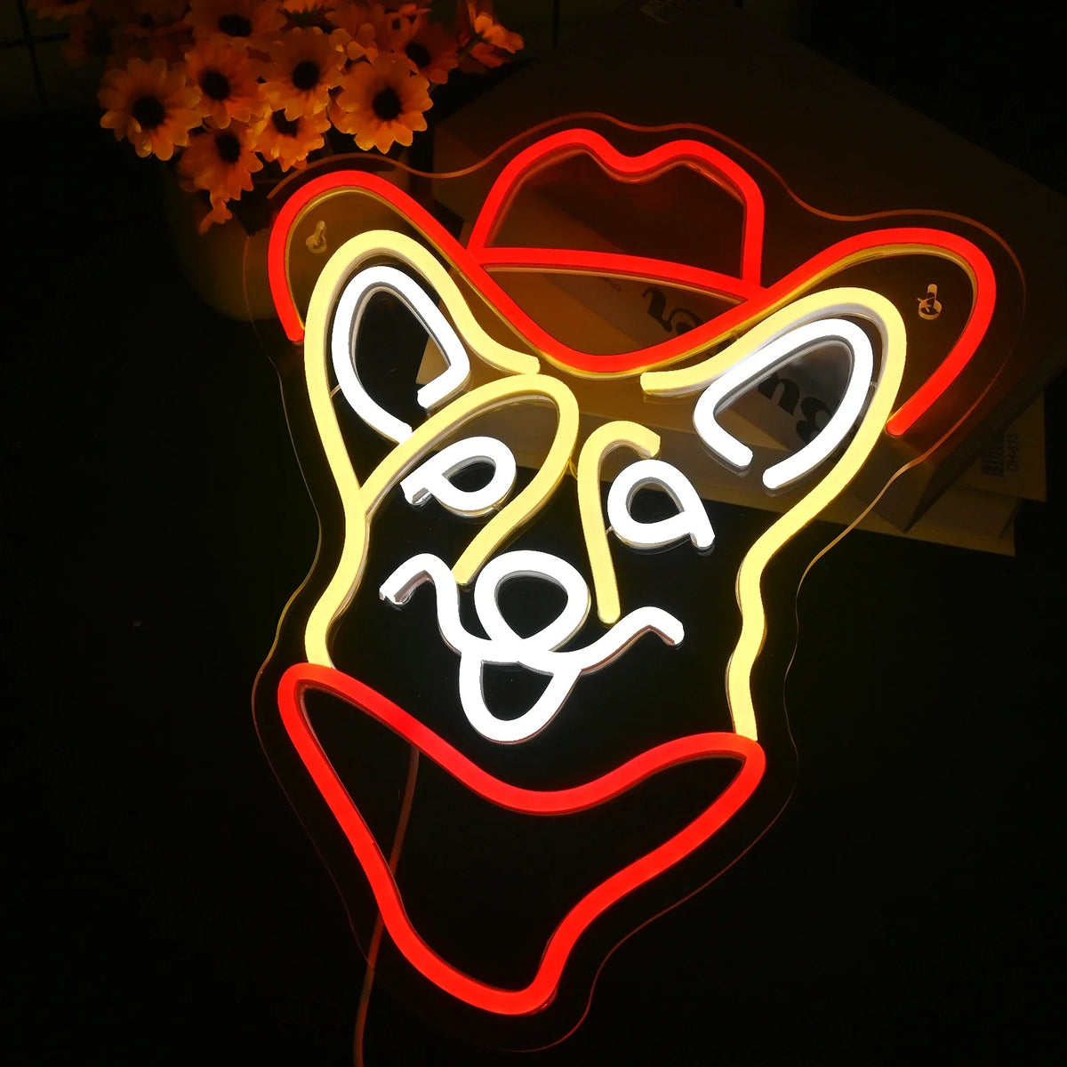 Corgi Cowboy 5V USB LED neon sign