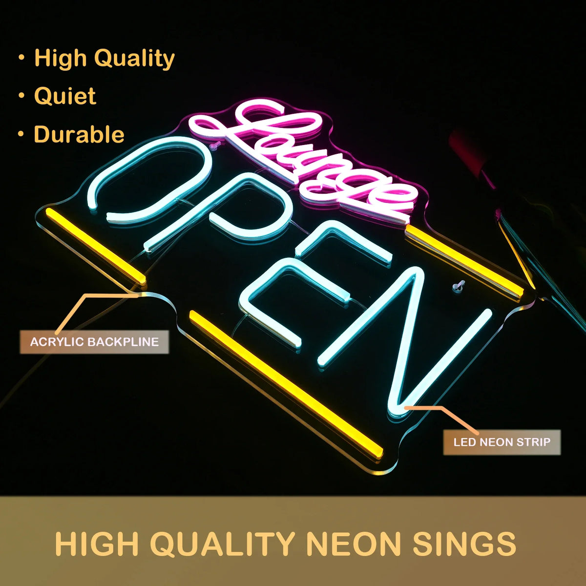 Lounge Open 5V USB LED neon sign