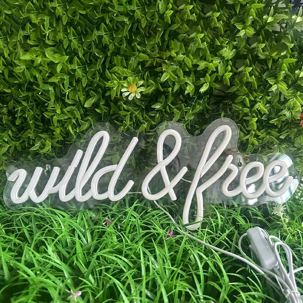 Wild & Free 5V USB LED neon sign