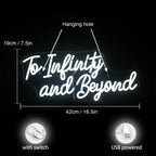 To Infinity and Beyond 5V USB LED neon sign
