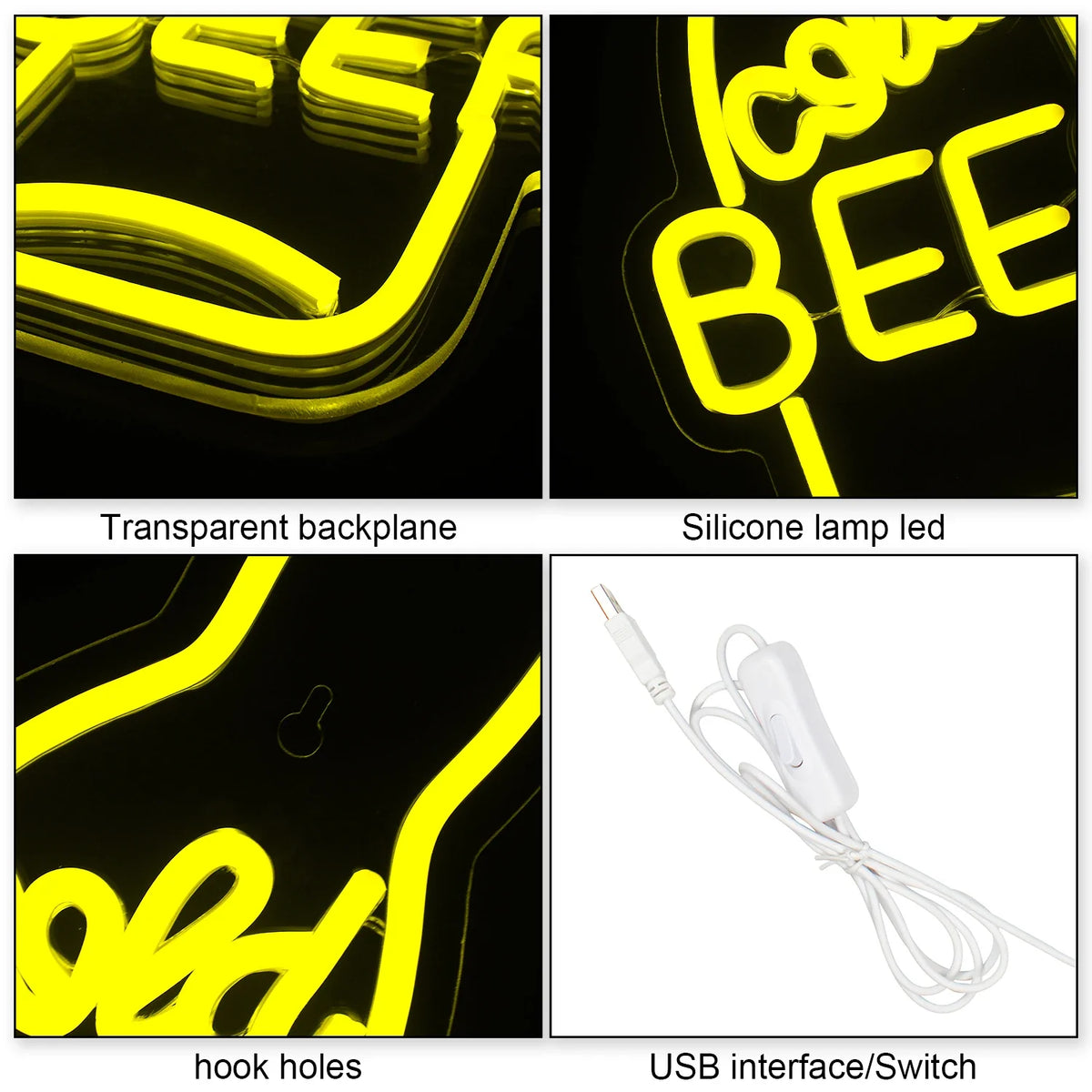 Enseigne néon LED USB 5 V Bouteille « Cold Beer »