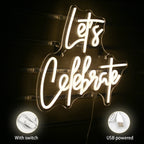 Enseigne néon LED USB 5 V Let's Celebrate