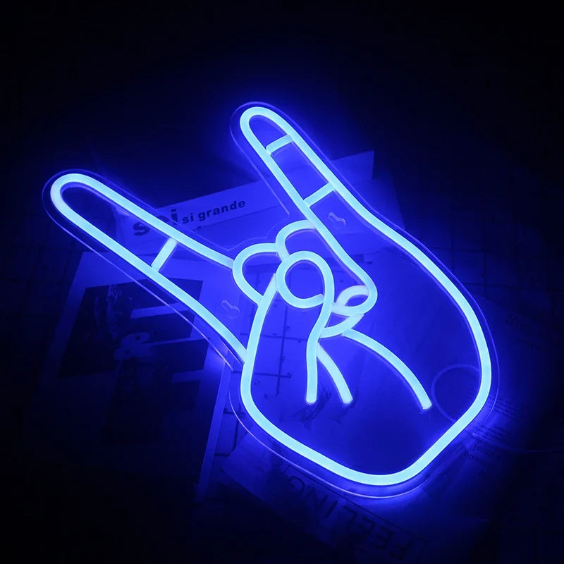 Rock Hand Gesture 5V USB LED neon sign