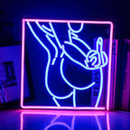 Enseigne néon LED USB 5 V Silhouette féminine — bleu rose