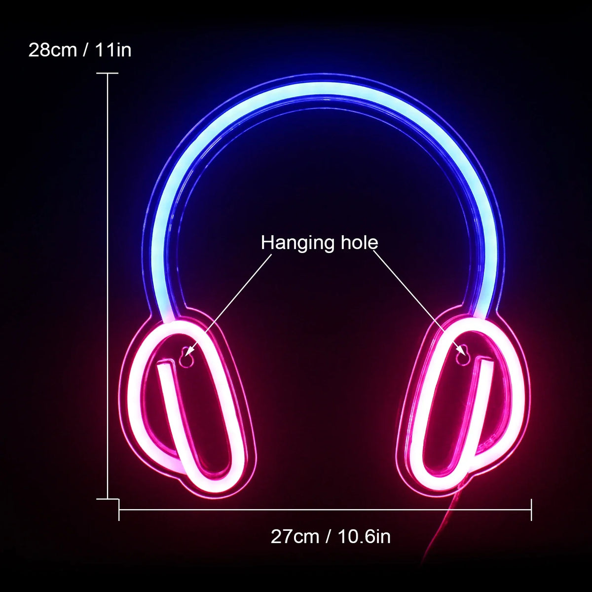 Headphones 5V USB LED neon sign