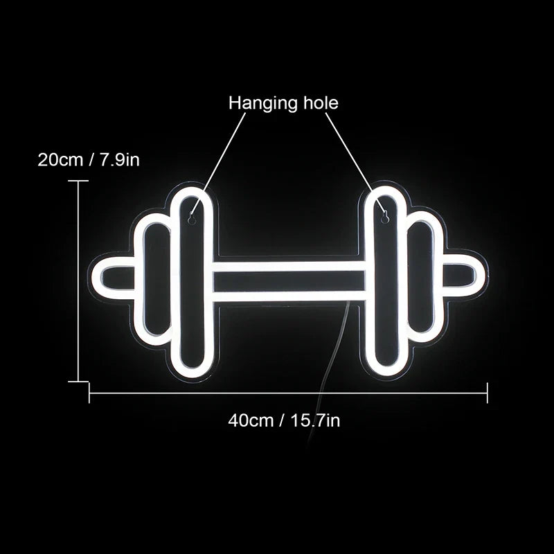 Enseigne néon LED USB 5 V Haltère