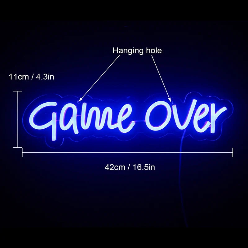 Game Over Script 5V USB LED neon sign – game over