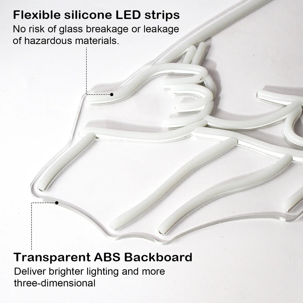 Enseigne néon LED USB 5 V Silhouette féminine