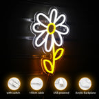 Enseigne néon LED USB 5 V Marguerite de style dessin animé