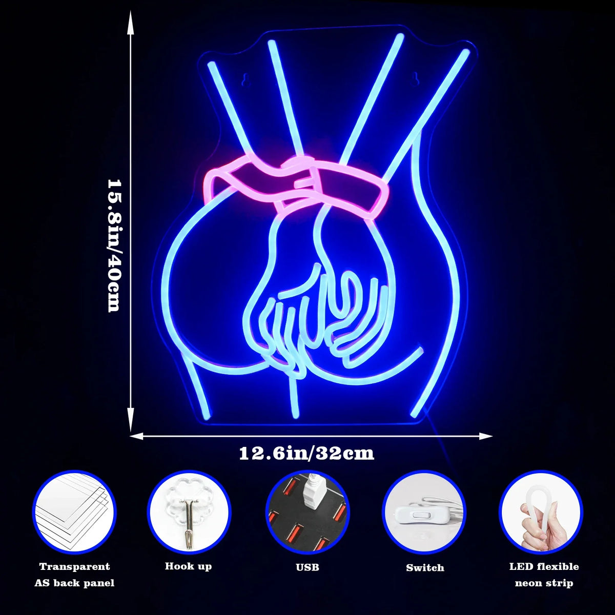Woman Body 5V USB LED neon sign